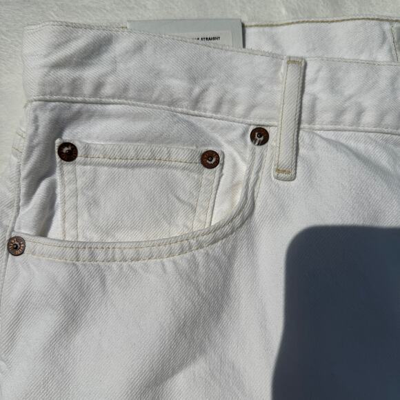 AGOLDE 90's Pinch Waist High Rise Straight Jeans Porcelain White Sz 31 NWT $200 - Picture 9 of 14